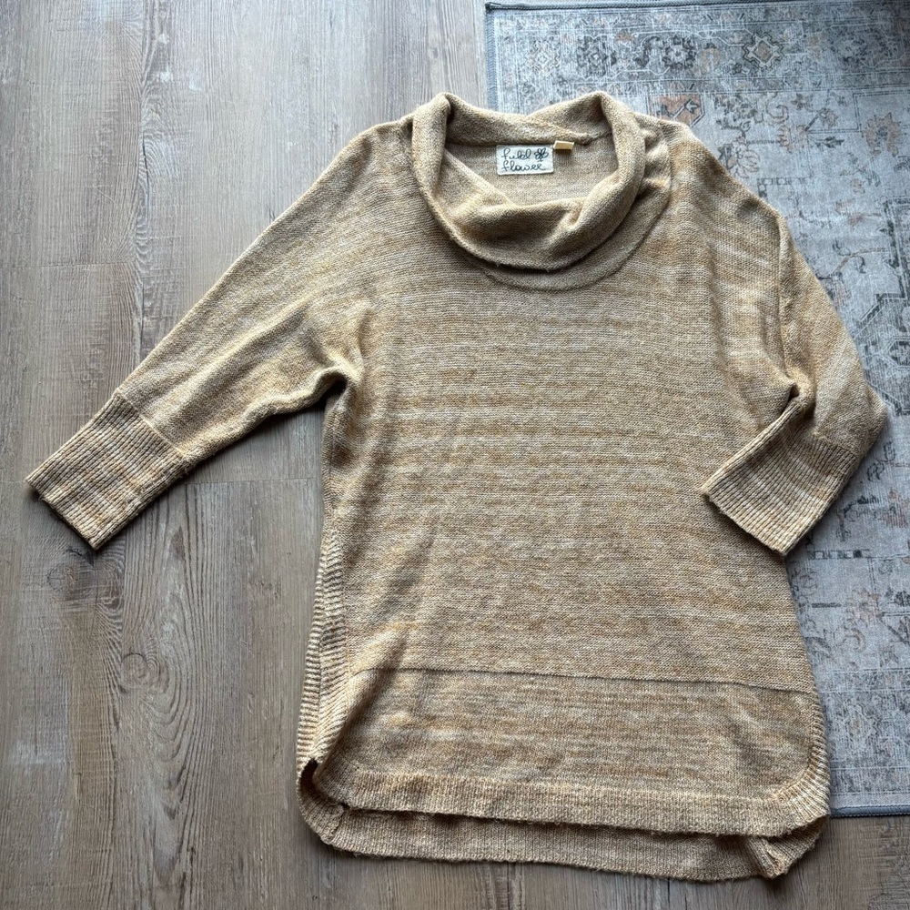 Cozy Tan Cowl Neck Sweater